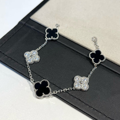 [Marin-Jewelry] CLOVER 5 MOTIF ONYXS BRACELET COLLECTION
