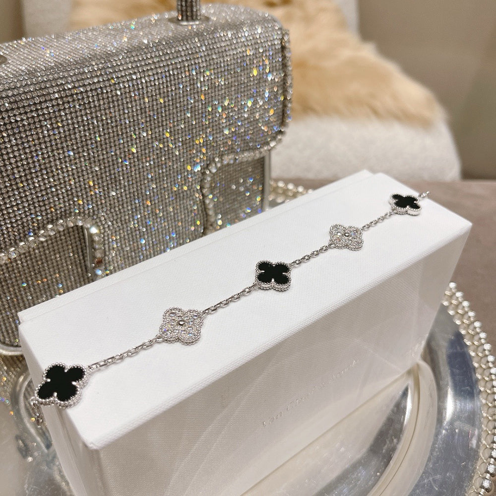 [Marin-Jewelry] CLOVER 5 MOTIF ONYXS BRACELET COLLECTION