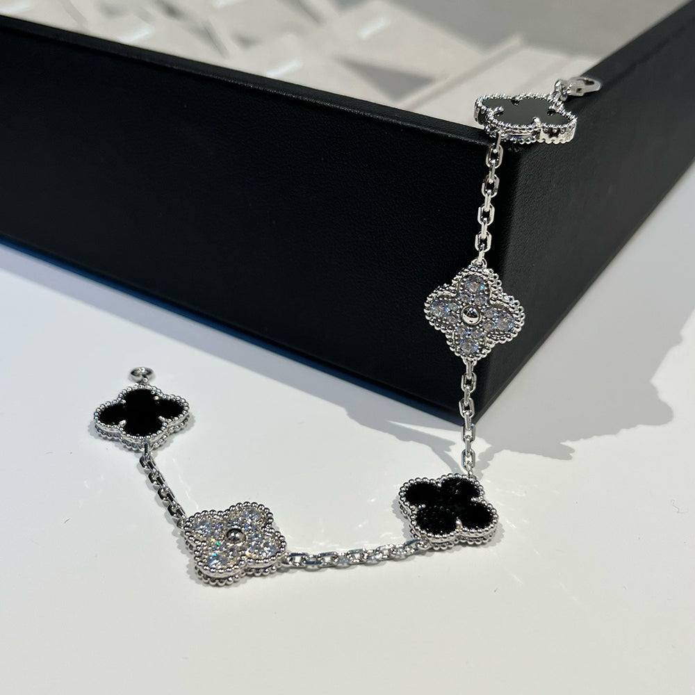[Marin-Jewelry] CLOVER 5 MOTIF ONYXS BRACELET COLLECTION