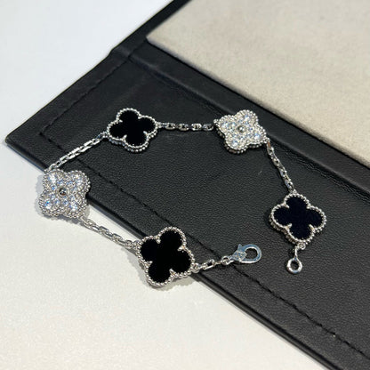 [Marin-Jewelry] CLOVER 5 MOTIF ONYXS BRACELET COLLECTION