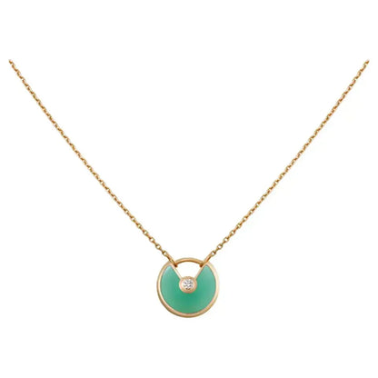 [Marin-Jewelry]AMULETTE GOLD MALACHITE NECKLACE