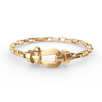 [Marin-Jewelry]FORCE LARGE HORSESHOE CLASP  METAL BRACELET