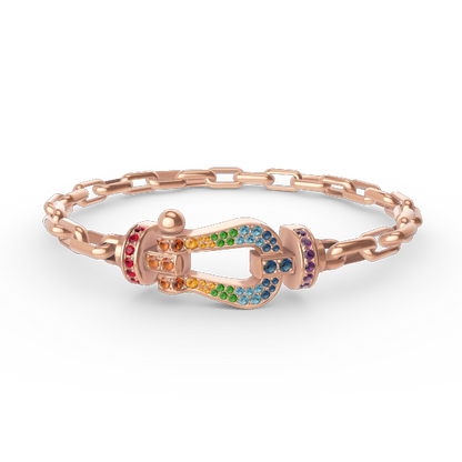 [Marin-Jewelry]FORCE LARGE HORSESHOE CLASP  METAL BRACELET