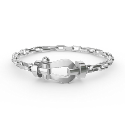 [Marin-Jewelry]FORCE LARGE HORSESHOE CLASP  METAL BRACELET