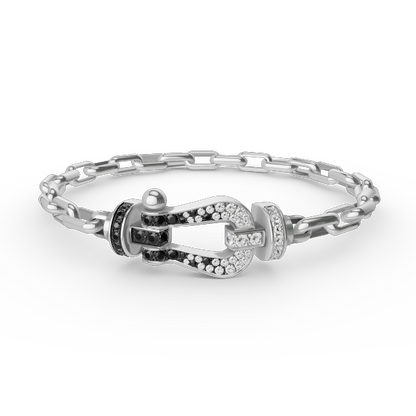 [Marin-Jewelry]FORCE LARGE HORSESHOE CLASP  METAL BRACELET