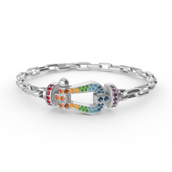 [Marin-Jewelry]FORCE LARGE HORSESHOE CLASP  METAL BRACELET