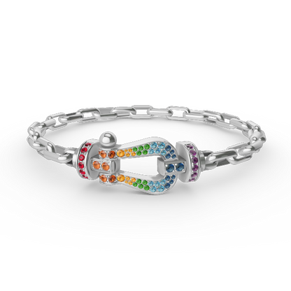 [Marin-Jewelry]FORCE LARGE HORSESHOE CLASP  METAL BRACELET
