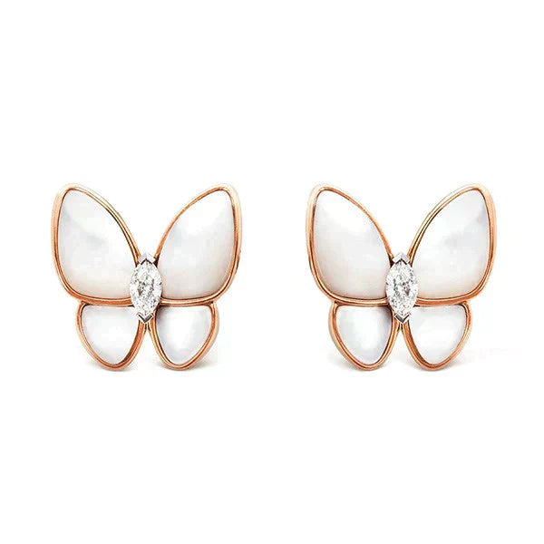 [Marin-Jewelry]BUTTERFLY MOP DIAMOND EARRINGS