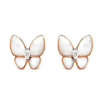 [Marin-Jewelry]BUTTERFLY MOP DIAMOND EARRINGS
