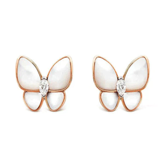 [Marin-Jewelry]BUTTERFLY MOP DIAMOND EARRINGS