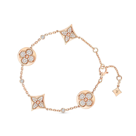 [Marin-Jewelry]STAR AND SUN 4 MOTIFS GOLD DIAMONDS BRACELET