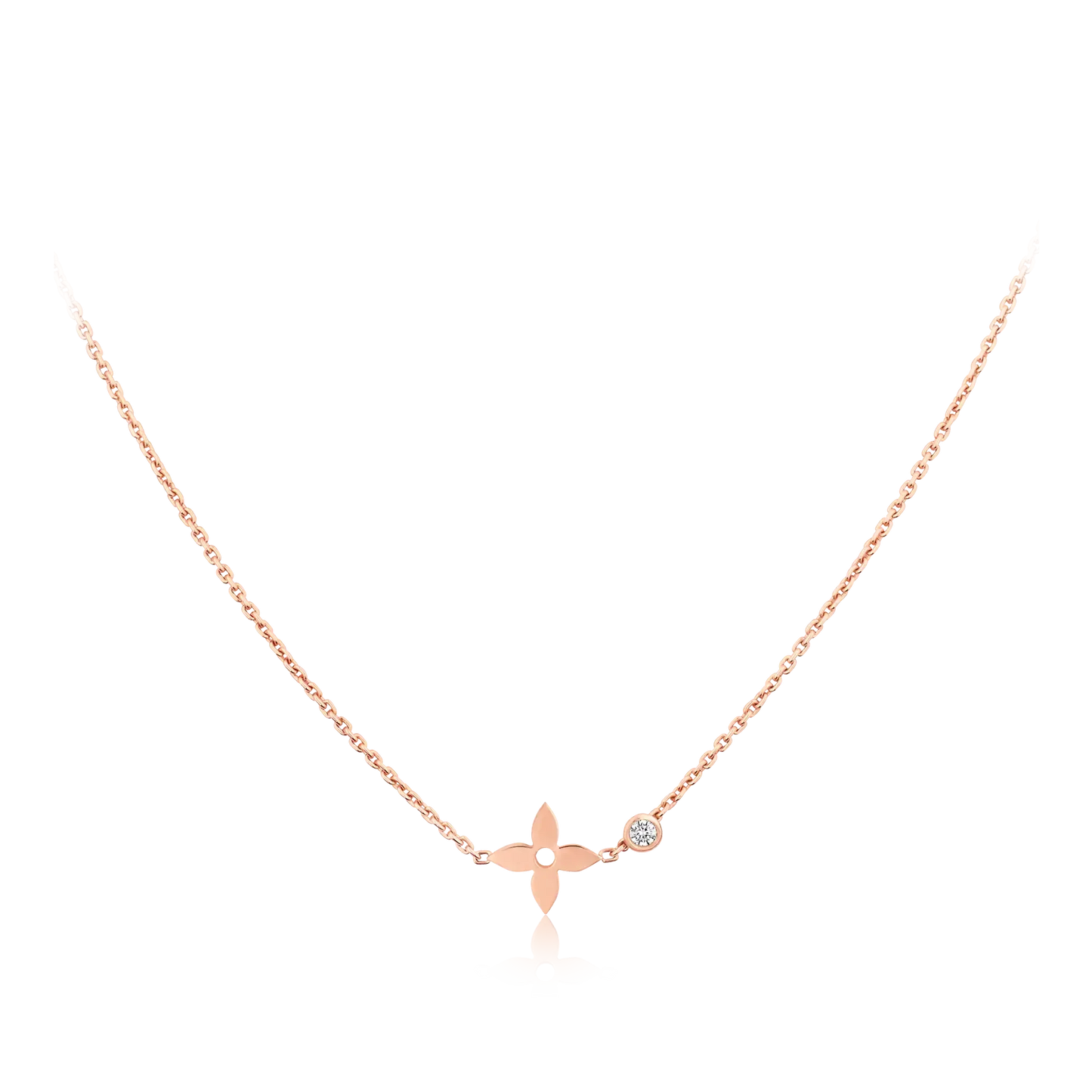 [Marin-Jewelry]BLOSSOM PENDANT PINK GOLD AND DIAMOND