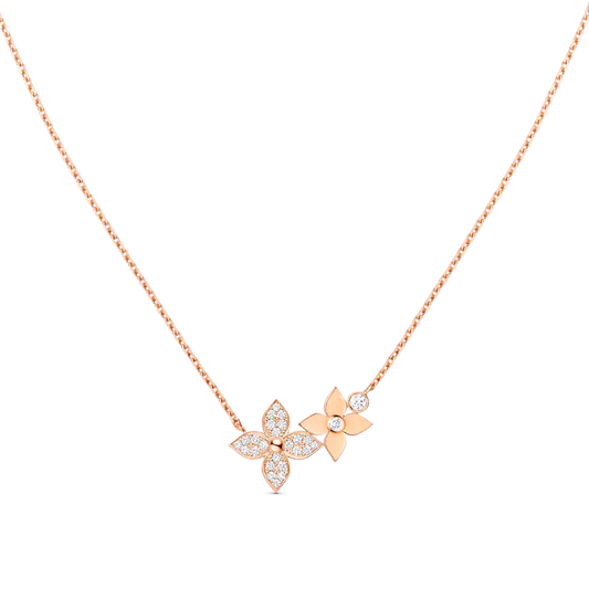 [Marin-Jewelry]STAR BLOSSOM NECKLACE PINK GOLD DIAMONDS
