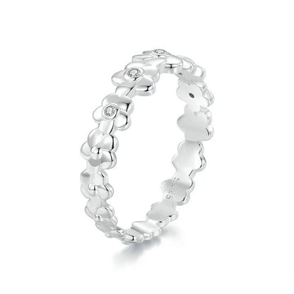 Bague Fleur en Oxyde de Zirconium Anneau Large