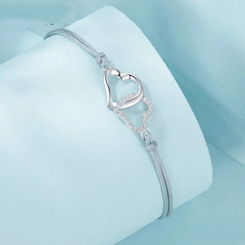Bracelet Chaîne Fine Maillons Corde Gris pour Femmes Adolescentes