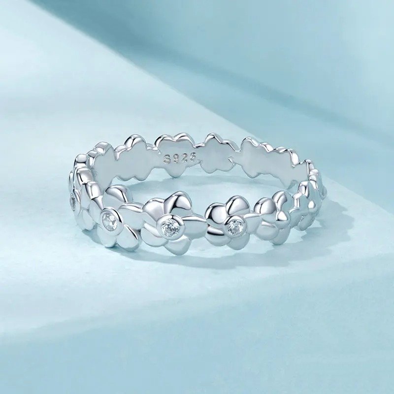Bague Fleur en Oxyde de Zirconium Anneau Large