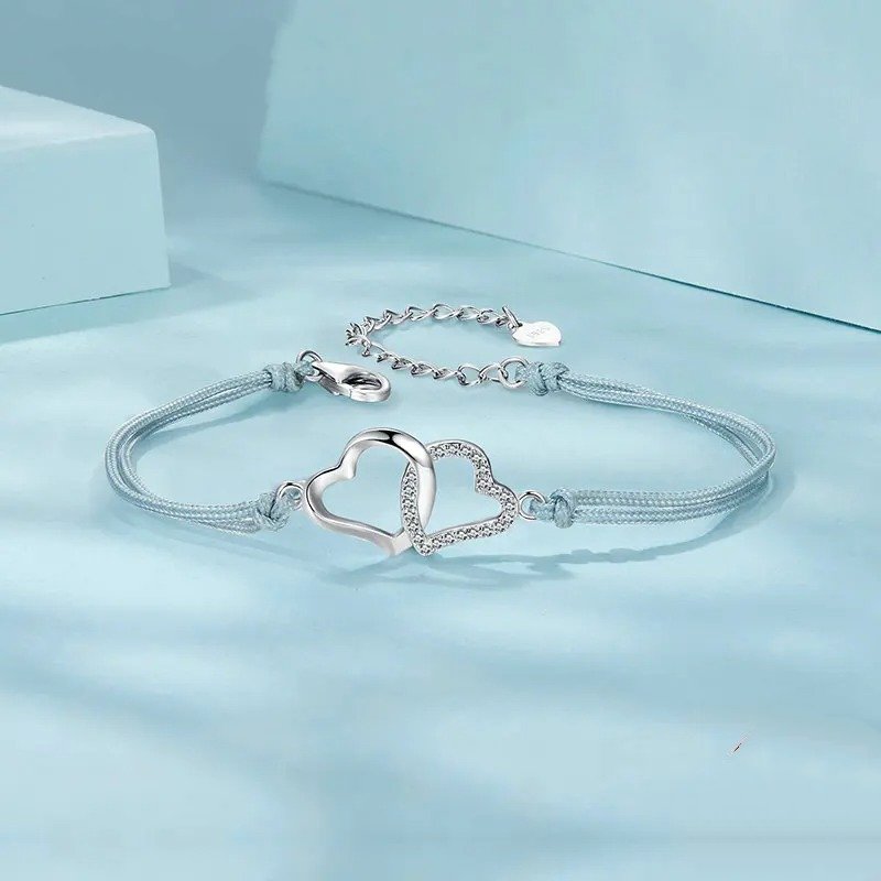 Bracelet Chaîne Fine Maillons Corde Gris pour Femmes Adolescentes