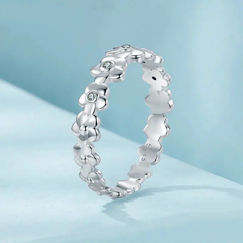 Bague Fleur en Oxyde de Zirconium Anneau Large