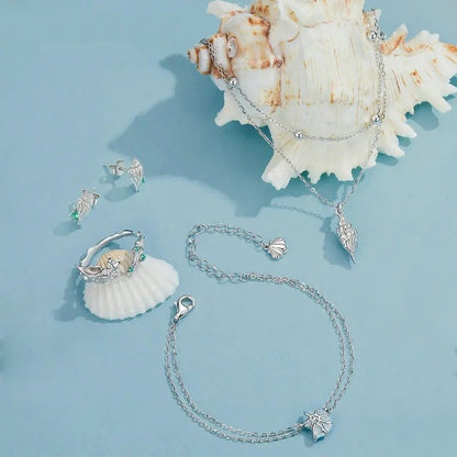 Bracelets maillons Coquillages Bleus