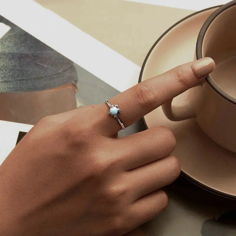 Bague ouverte tortue de mer Bague ajustable tortue de plage