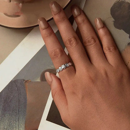 Bague Fleur en Oxyde de Zirconium Anneau Large