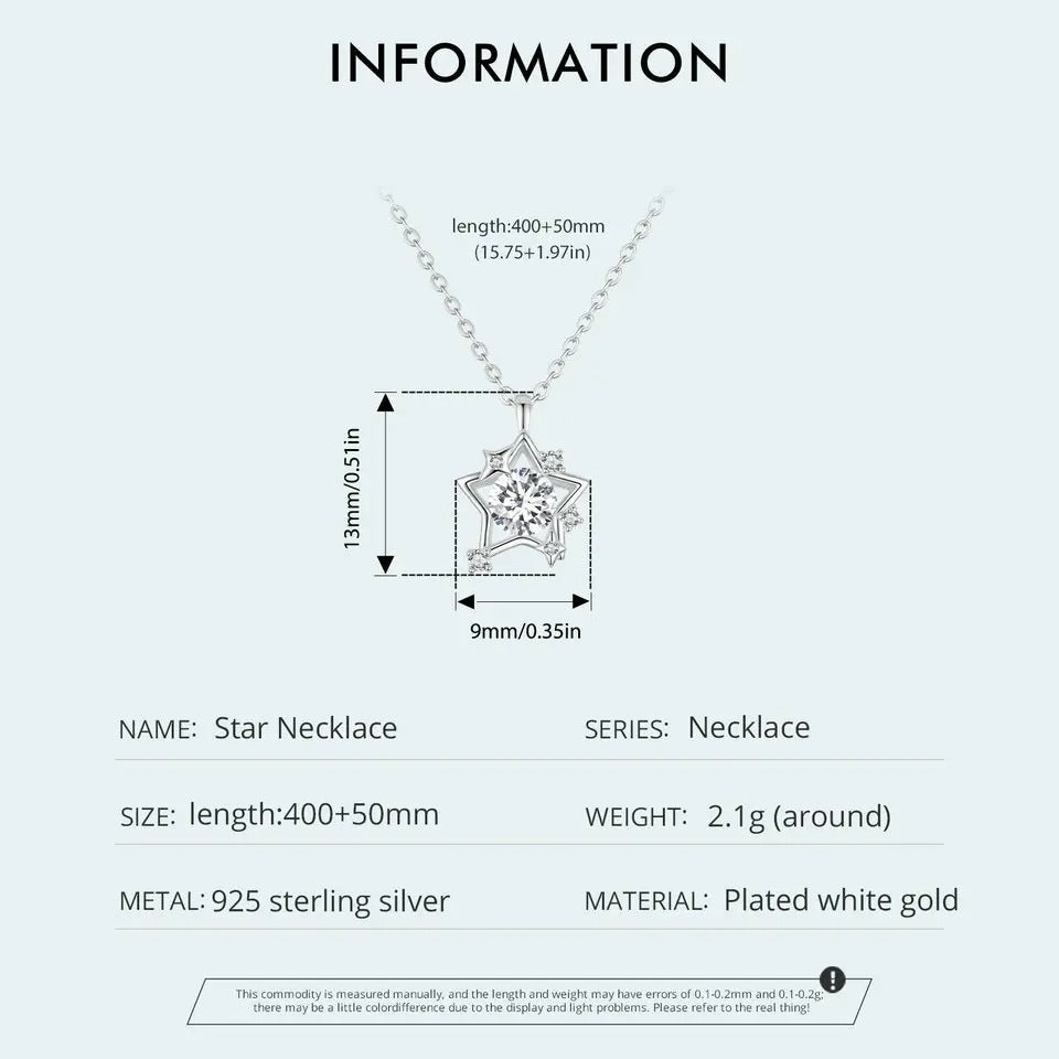 Collier pendentif étoile brillante