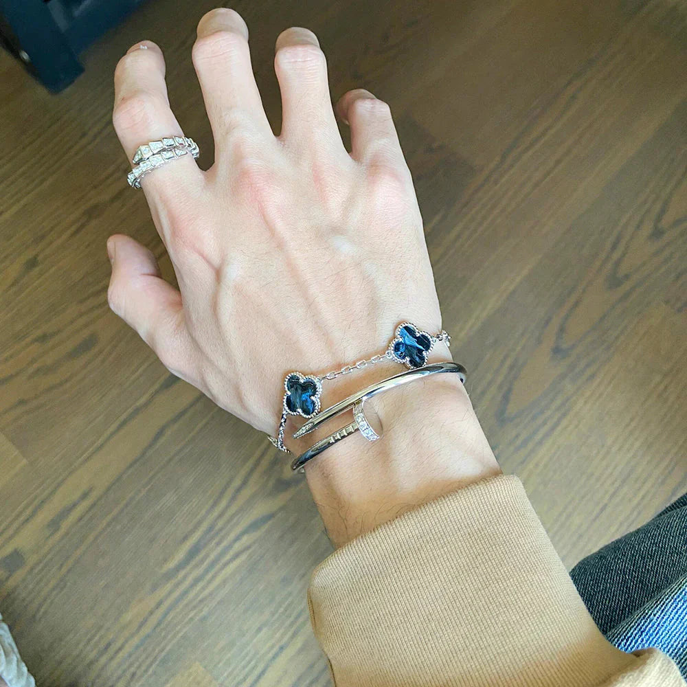 [Marin-Jewelry]CLOVER 5 MOTIF PIETERSITE BRACELET COLLECTION