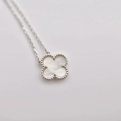 [Marin-Jewelry]CLOVER  15MM WHITE MOTHER-OF-PEARL SILVER