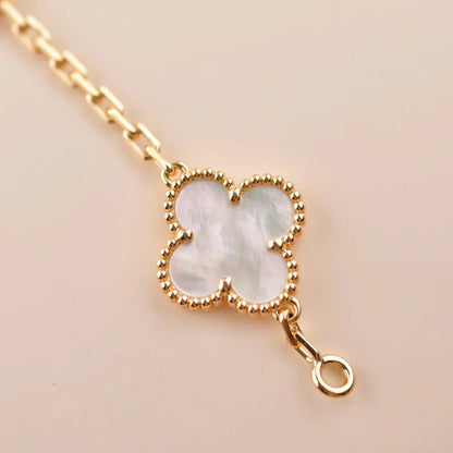 [Marin-Jewelry]CLOVER WHITE PEARL MOP 5 MOTIF BRACELET COLLECTION