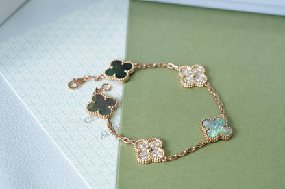 [Marin-Jewelry] CLOVER 5 MOTIF GRAY MOP BRACELET COLLECTION