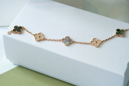 [Marin-Jewelry] CLOVER 5 MOTIF GRAY MOP BRACELET COLLECTION