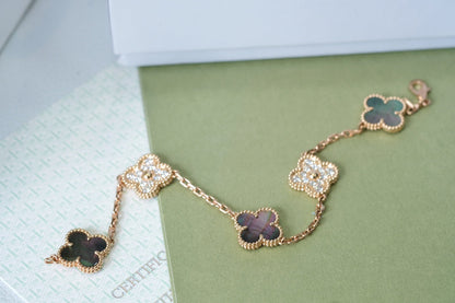 [Marin-Jewelry] CLOVER 5 MOTIF GRAY MOP BRACELET COLLECTION