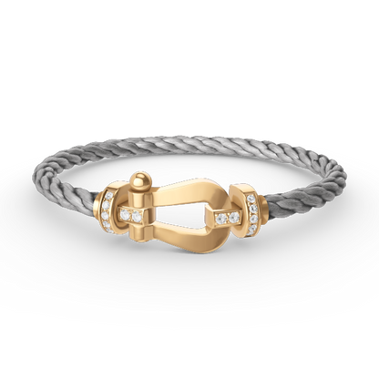 [Marin-Jewelry]FORCE LARGE HORSESHOE HALF DIAMOND BRACELET GOLD