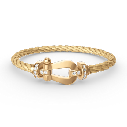 [Marin-Jewelry]FORCE LARGE HORSESHOE HALF DIAMOND BRACELET GOLD