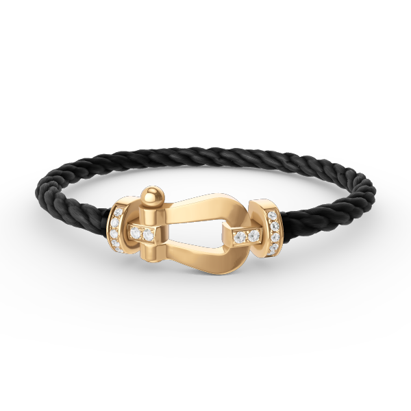 [Marin-Jewelry]FORCE LARGE HORSESHOE HALF DIAMOND BRACELET GOLD