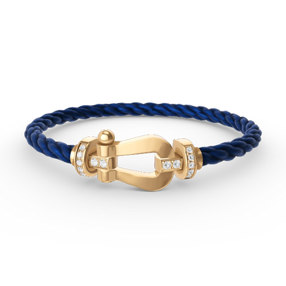 [Marin-Jewelry]FORCE LARGE HORSESHOE HALF DIAMOND BRACELET GOLD