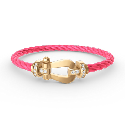 [Marin-Jewelry]FORCE LARGE HORSESHOE HALF DIAMOND BRACELET GOLD