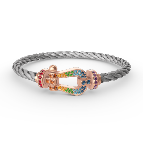[Marin-Jewelry]FORCE LARGE HORSESHOE  COLORED DIAMOND BRACELET Marin-Jewelry GOLD
