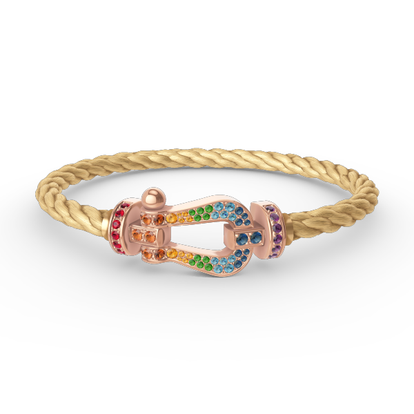 [Marin-Jewelry]FORCE LARGE HORSESHOE  COLORED DIAMOND BRACELET Marin-Jewelry GOLD