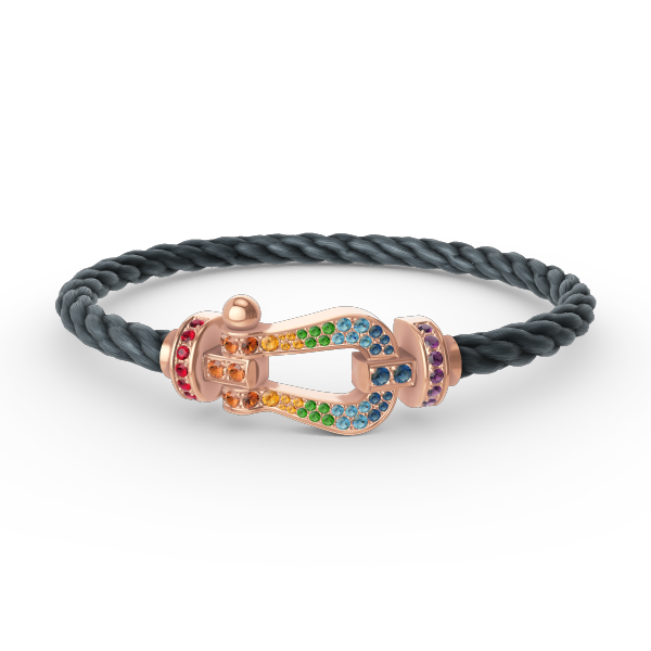 [Marin-Jewelry]FORCE LARGE HORSESHOE  COLORED DIAMOND BRACELET Marin-Jewelry GOLD