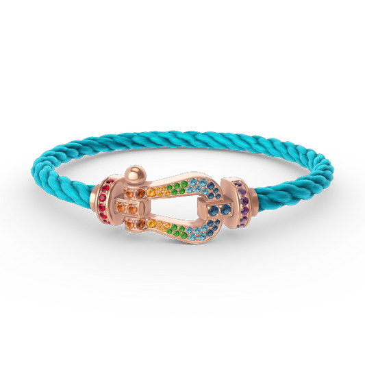 [Marin-Jewelry]FORCE LARGE HORSESHOE  COLORED DIAMOND BRACELET Marin-Jewelry GOLD