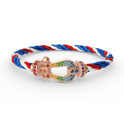 [Marin-Jewelry]FORCE LARGE HORSESHOE  COLORED DIAMOND BRACELET Marin-Jewelry GOLD