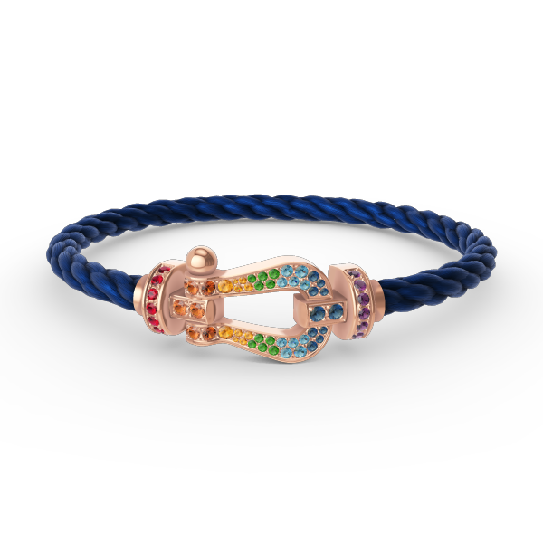 [Marin-Jewelry]FORCE LARGE HORSESHOE  COLORED DIAMOND BRACELET Marin-Jewelry GOLD