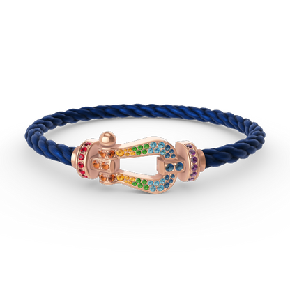 [Marin-Jewelry]FORCE LARGE HORSESHOE  COLORED DIAMOND BRACELET Marin-Jewelry GOLD