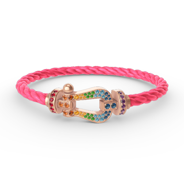 [Marin-Jewelry]FORCE LARGE HORSESHOE  COLORED DIAMOND BRACELET Marin-Jewelry GOLD