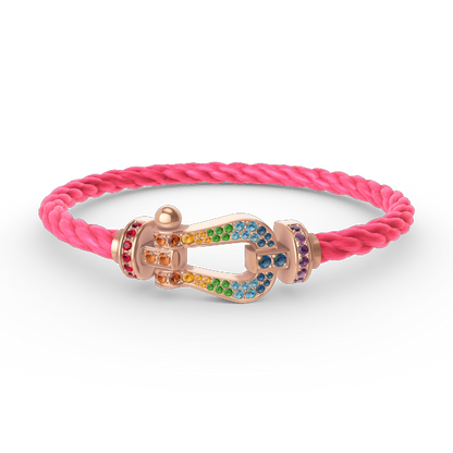 [Marin-Jewelry]FORCE LARGE HORSESHOE  COLORED DIAMOND BRACELET Marin-Jewelry GOLD