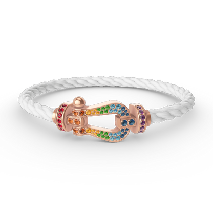 [Marin-Jewelry]FORCE LARGE HORSESHOE  COLORED DIAMOND BRACELET Marin-Jewelry GOLD
