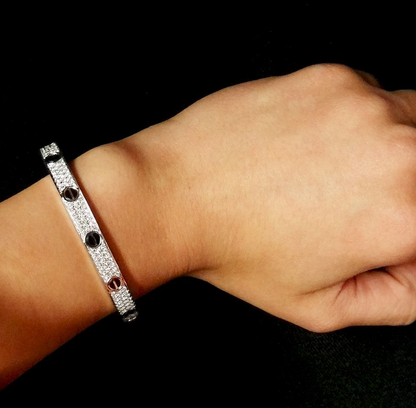 [Marin-Jewelry]LOVE BRACELET 6.1MM DIAMOND-PAVED CERAMIC