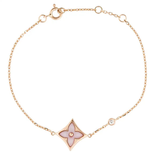 [Marin-Jewelry]STAR 1 DIAMOND PINK GOLD BRACELET