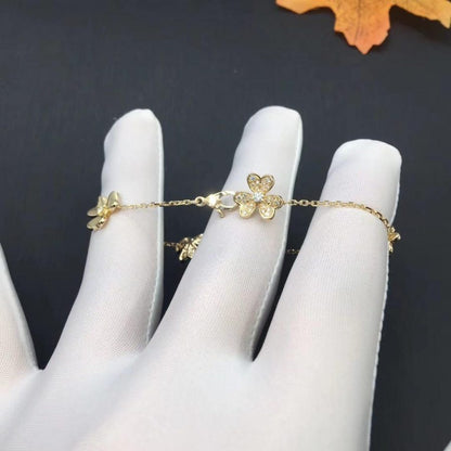 [Marin-Jewelry]FRIVOLE GOLD 5 FLOWERS BRACELET